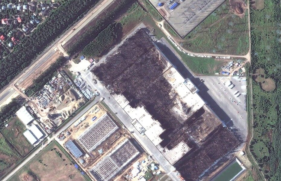 Kerusakan gudang Wildberries akibat serangan drone Ukraina